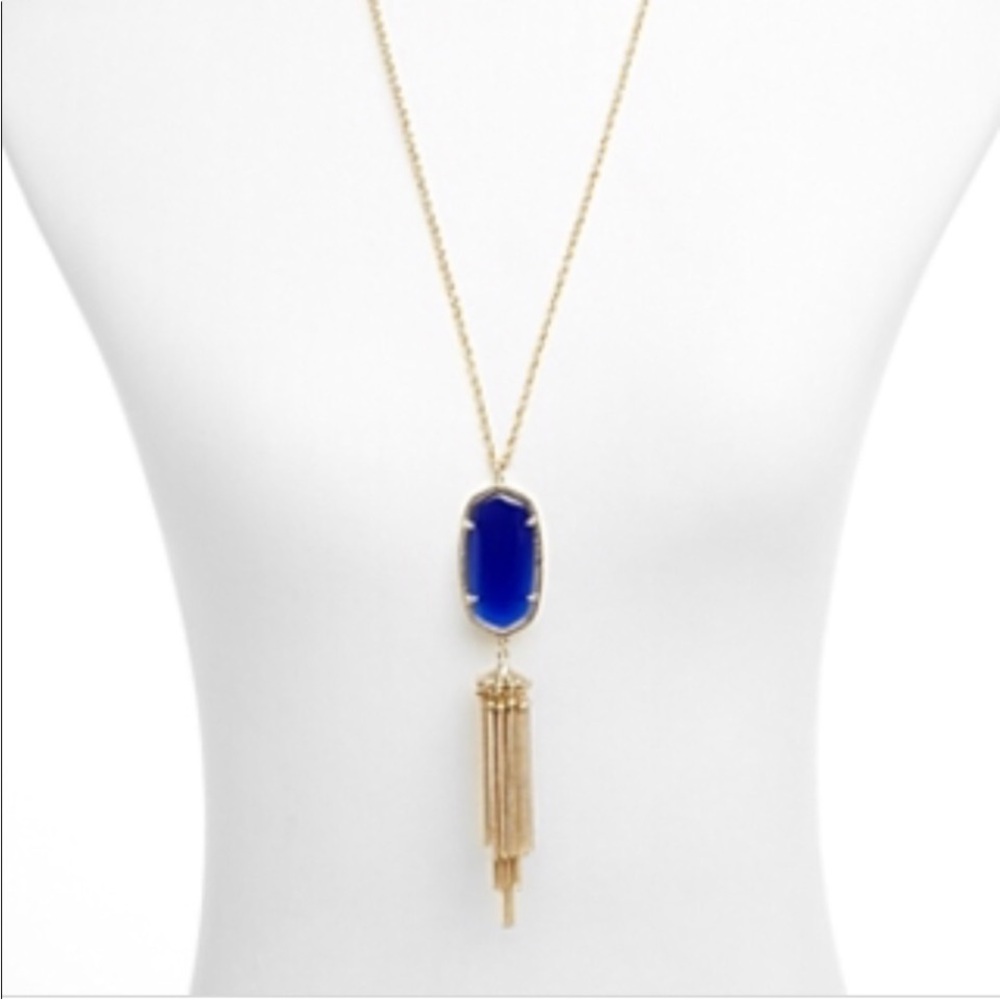 Kendra Scott Rayne Cobalt Blue and Gold Necklace
